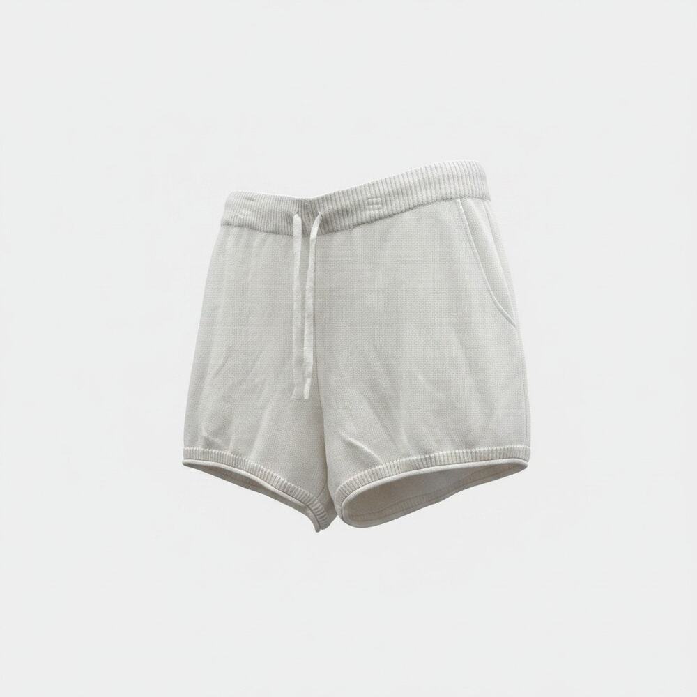 Life Is Good White Drawstring Knit Shorts XL Neutral Summer Casual